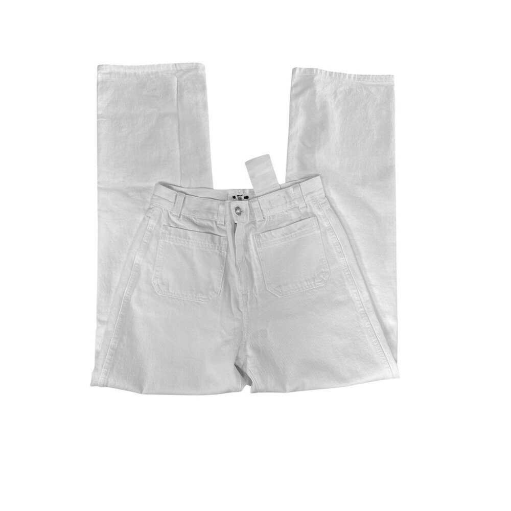 Madewell The Cleo Straight Jean~Size 26~White High Rise Patch Pocket NWT L5 25 - Picture 9 of 12